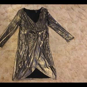 Thalia Sodi Metallic Gold Mini Dress
